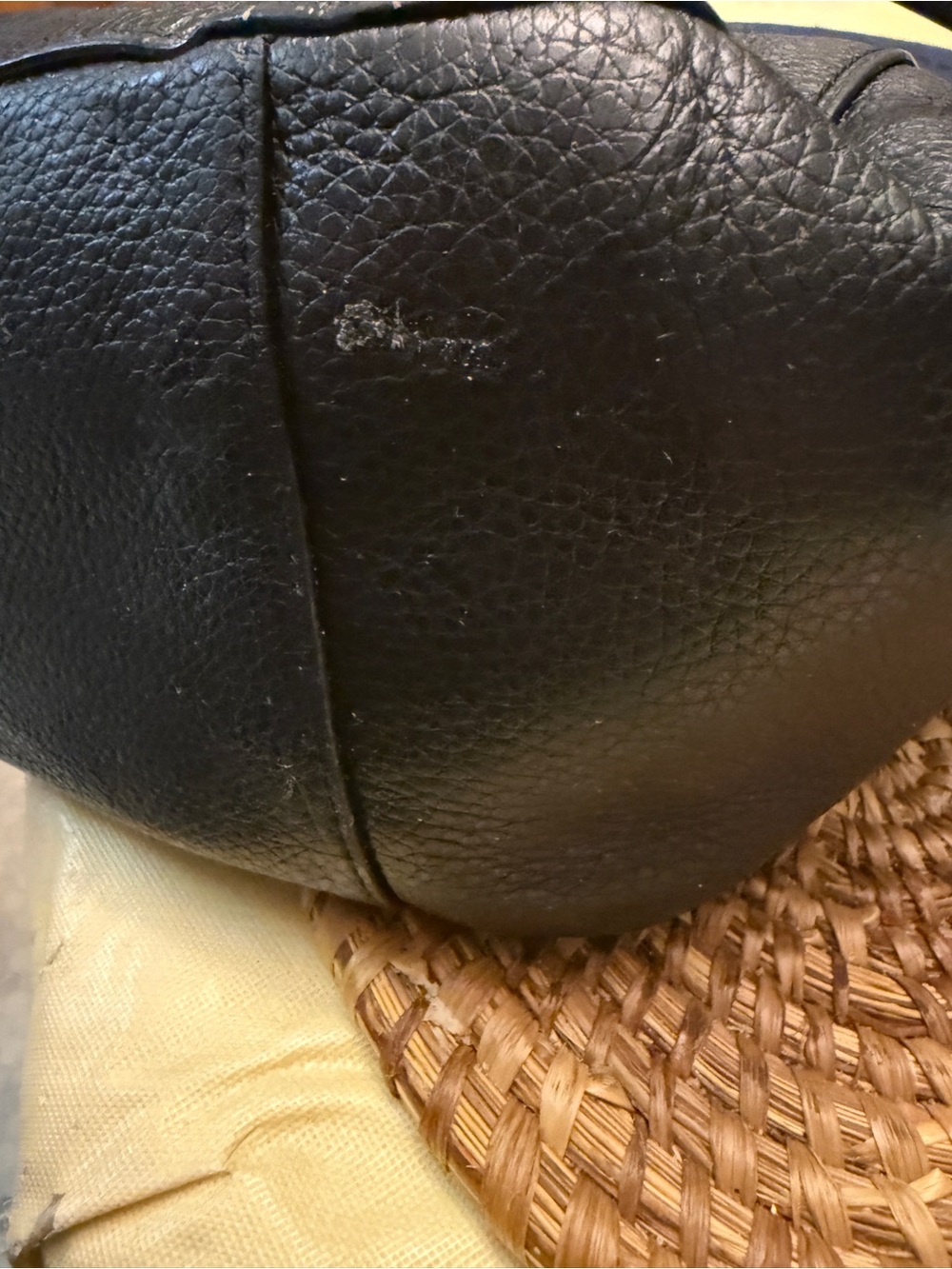 Coach Elle Black Pebbled Leather Tote with Gold Chain Straps - Picture 15 of 16